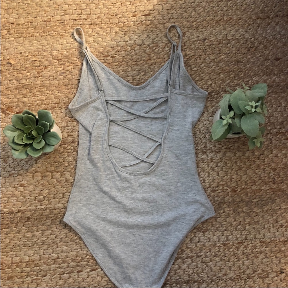 Gray Tank Top Bodysuit - Picture 2 of 2